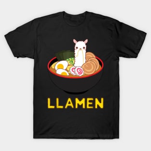 Llamen Llama Ramen Noodle Japanese Anime Kawaii T-Shirt